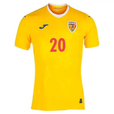 Naisten Romanian Jalkapallomaajoukkue Constantin Budescu #20 Kotipaita Keltainen 2021 Lyhythihainen Paita
