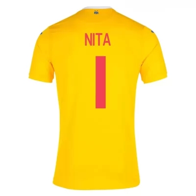 Naisten Romanian Jalkapallomaajoukkue Florin Nita #1 Kotipaita Keltainen 2021 Lyhythihainen Paita