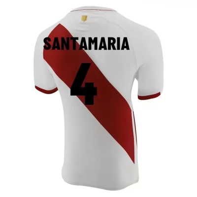Miesten Perun Jalkapallomaajoukkue Anderson Santamaria #4 Kotipaita Valkoinen 2021 Lyhythihainen Paita
