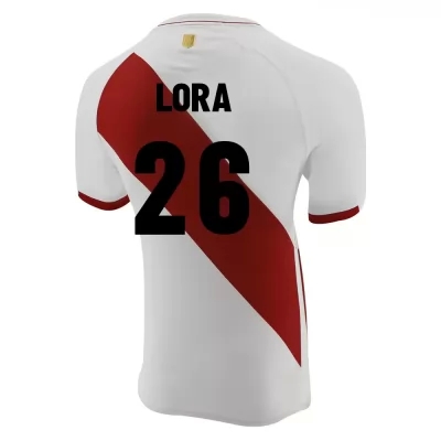 Naisten Perun Jalkapallomaajoukkue Jhilmar Lora #26 Kotipaita Valkoinen 2021 Lyhythihainen Paita