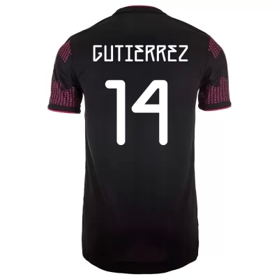 Lapset Meksikon Jalkapallomaajoukkue Erick Gutierrez #14 Kotipaita Punainen Ruusu 2021 Lyhythihainen Paita