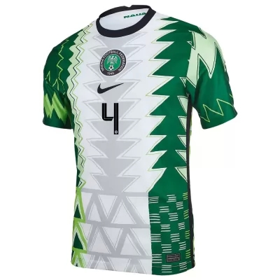 Miesten Nigerian Jalkapallomaajoukkue Wilfred Ndidi #4 Kotipaita Vihreä Valkoinen 2021 Lyhythihainen Paita