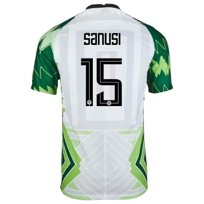 Miesten Nigerian jalkapallomaajoukkue Zaidu Sanusi #15 Kotipaita Vihreä Valkoinen 2021 Lyhythihainen Paita