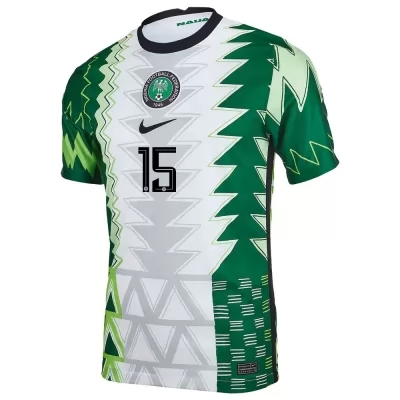Miesten Nigerian Jalkapallomaajoukkue Zaidu Sanusi #15 Kotipaita Vihreä Valkoinen 2021 Lyhythihainen Paita
