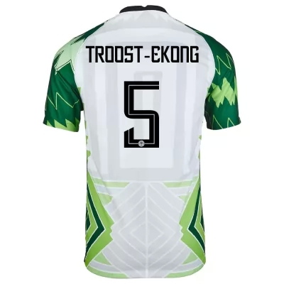 Naisten Nigerian jalkapallomaajoukkue William Troost-Ekong #5 Kotipaita Vihreä Valkoinen 2021 Lyhythihainen Paita