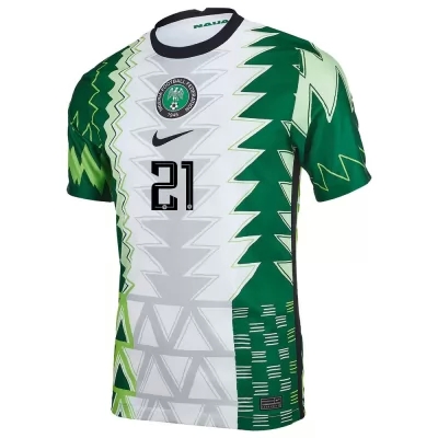 Lapset Nigerian Jalkapallomaajoukkue Abraham Marcus #21 Kotipaita Vihreä Valkoinen 2021 Lyhythihainen Paita