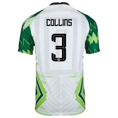 Miesten Nigerian jalkapallomaajoukkue Jamilu Collins #3 Kotipaita Vihreä Valkoinen 2021 Lyhythihainen Paita