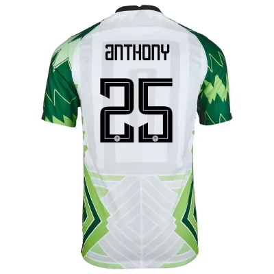 Lapset Nigerian jalkapallomaajoukkue Izuchukwu Anthony #25 Kotipaita Vihreä Valkoinen 2021 Lyhythihainen Paita