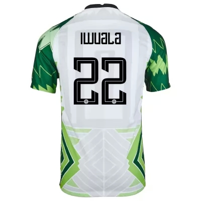 Miesten Nigerian Jalkapallomaajoukkue Anayo Iwuala #22 Kotipaita Vihreä Valkoinen 2021 Lyhythihainen Paita