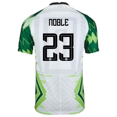 Miesten Nigerian jalkapallomaajoukkue John Noble #23 Kotipaita Vihreä Valkoinen 2021 Lyhythihainen Paita