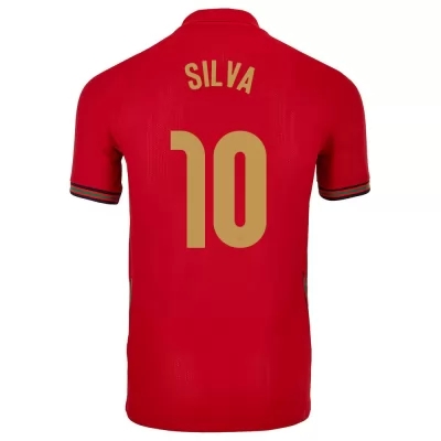 Lapset Portugalin jalkapallomaajoukkue Bernardo Silva #10 Kotipaita Punainen 2021 Lyhythihainen Paita