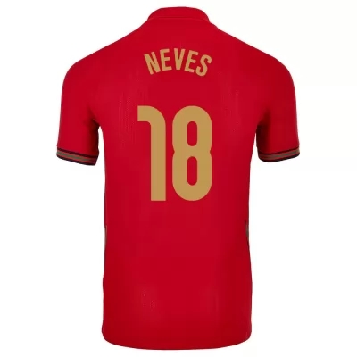 Miesten Portugalin jalkapallomaajoukkue Ruben Neves #18 Kotipaita Punainen 2021 Lyhythihainen Paita