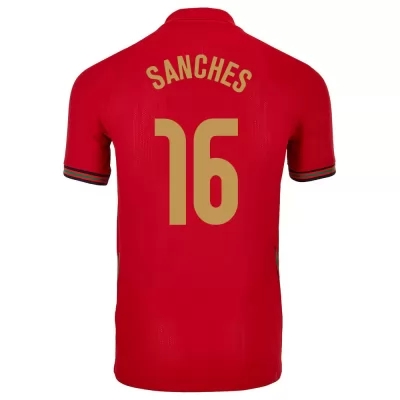 Naisten Portugalin Jalkapallomaajoukkue Renato Sanches #16 Kotipaita Punainen 2021 Lyhythihainen Paita