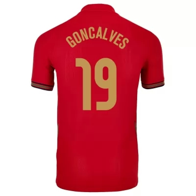 Naisten Portugalin Jalkapallomaajoukkue Pedro Goncalves #19 Kotipaita Punainen 2021 Lyhythihainen Paita