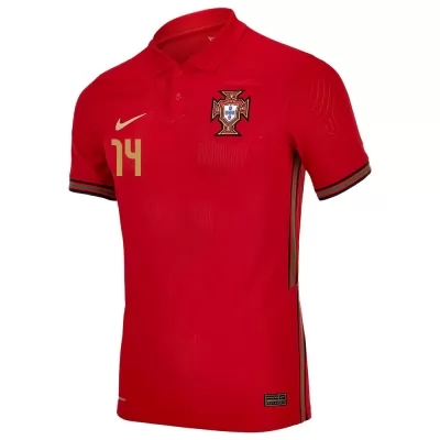 Lapset Portugalin Jalkapallomaajoukkue William Carvalho #14 Kotipaita Punainen 2021 Lyhythihainen Paita