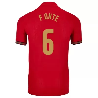 Lapset Portugalin jalkapallomaajoukkue Jose Fonte #6 Kotipaita Punainen 2021 Lyhythihainen Paita