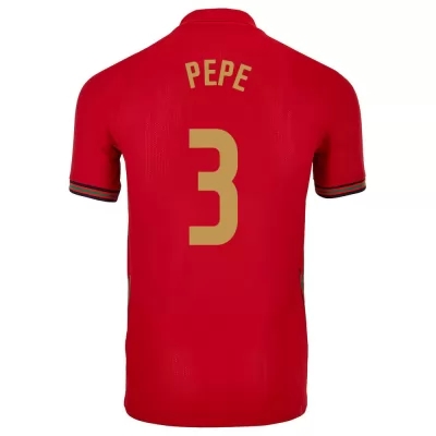 Naisten Portugalin jalkapallomaajoukkue Pepe #3 Kotipaita Punainen 2021 Lyhythihainen Paita