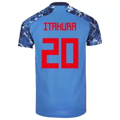 Lapset Japanin jalkapallomaajoukkue Ko Itakura #20 Kotipaita Tummansininen 2021 Lyhythihainen Paita