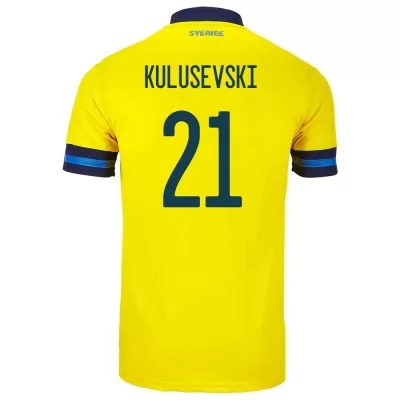 Naisten Ruotsin Jalkapallomaajoukkue Dejan Kulusevski #21 Kotipaita Keltainen 2021 Lyhythihainen Paita