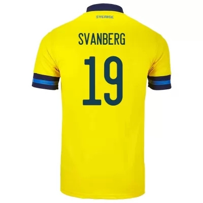 Naisten Ruotsin Jalkapallomaajoukkue Mattias Svanberg #19 Kotipaita Keltainen 2021 Lyhythihainen Paita