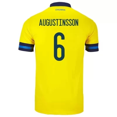 Naisten Ruotsin Jalkapallomaajoukkue Ludwig Augustinsson #6 Kotipaita Keltainen 2021 Lyhythihainen Paita