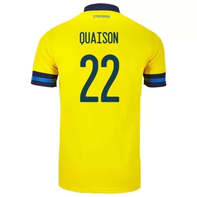 Naisten Ruotsin Jalkapallomaajoukkue Robin Quaison #22 Kotipaita Keltainen 2021 Lyhythihainen Paita