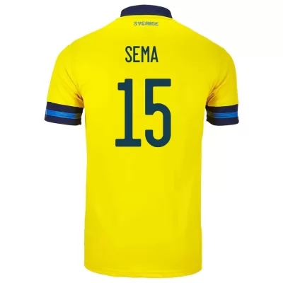 Lapset Ruotsin Jalkapallomaajoukkue Ken Sema #15 Kotipaita Keltainen 2021 Lyhythihainen Paita