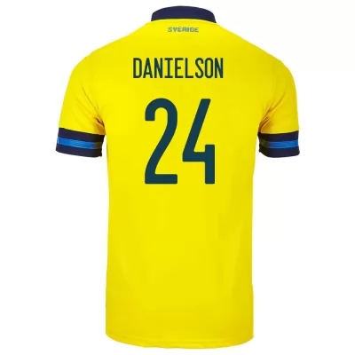 Naisten Ruotsin Jalkapallomaajoukkue Marcus Danielson #24 Kotipaita Keltainen 2021 Lyhythihainen Paita