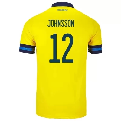 Miesten Ruotsin Jalkapallomaajoukkue Karl-johan Johnsson #12 Kotipaita Keltainen 2021 Lyhythihainen Paita