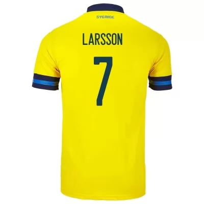 Naisten Ruotsin Jalkapallomaajoukkue Sebastian Larsson #7 Kotipaita Keltainen 2021 Lyhythihainen Paita