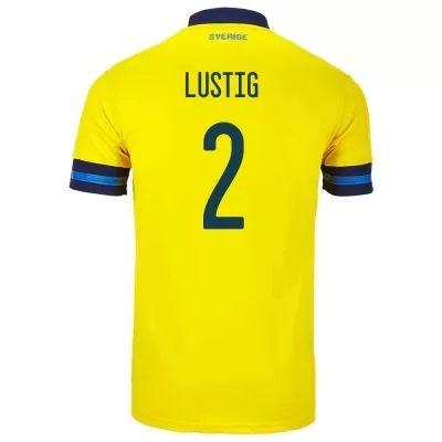Naisten Ruotsin Jalkapallomaajoukkue Mikael Lustig #2 Kotipaita Keltainen 2021 Lyhythihainen Paita