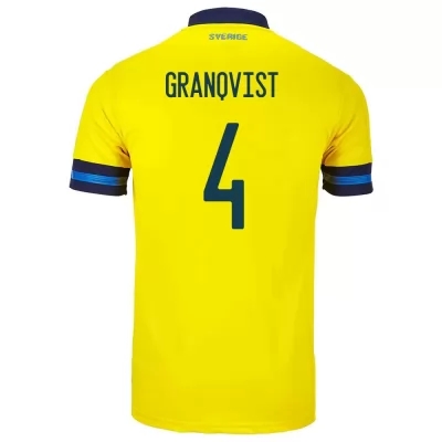 Naisten Ruotsin Jalkapallomaajoukkue Andreas Granqvist #4 Kotipaita Keltainen 2021 Lyhythihainen Paita