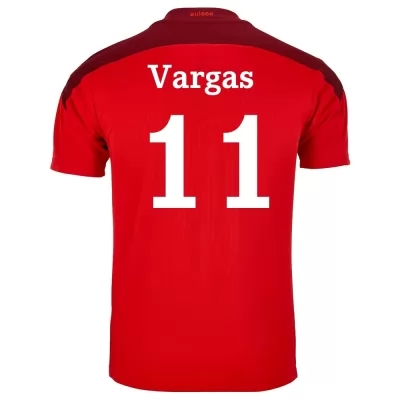 Miesten Sveitsin Jalkapallomaajoukkue Ruben Vargas #11 Kotipaita Punainen 2021 Lyhythihainen Paita