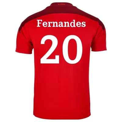 Naisten Sveitsin Jalkapallomaajoukkue Edimilson Fernandes #20 Kotipaita Punainen 2021 Lyhythihainen Paita