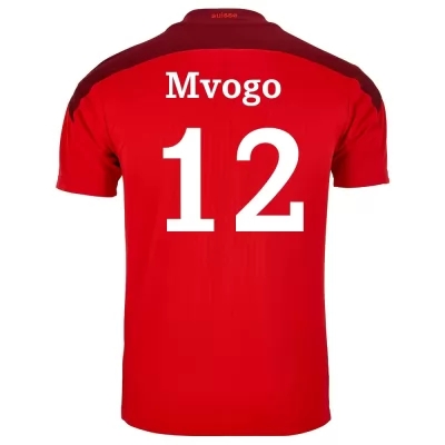 Lapset Sveitsin Jalkapallomaajoukkue Yvon Mvogo #12 Kotipaita Punainen 2021 Lyhythihainen Paita