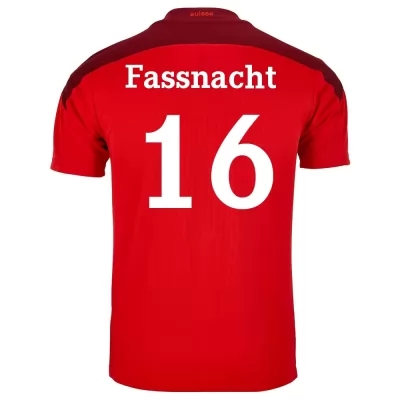 Naisten Sveitsin Jalkapallomaajoukkue Christian Fassnacht #16 Kotipaita Punainen 2021 Lyhythihainen Paita