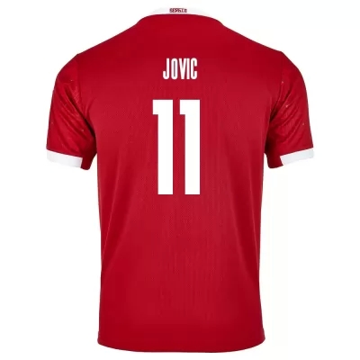 Lapset Serbian Jalkapallomaajoukkue Nemanja Jovic #11 Kotipaita Punainen 2021 Lyhythihainen Paita
