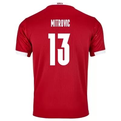 Lapset Serbian Jalkapallomaajoukkue Stefan Mitrovic #13 Kotipaita Punainen 2021 Lyhythihainen Paita