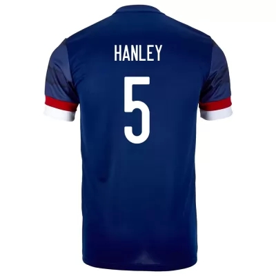 Naisten Skotlannin Jalkapallomaajoukkue Grant Hanley #5 Kotipaita Tummansininen 2021 Lyhythihainen Paita