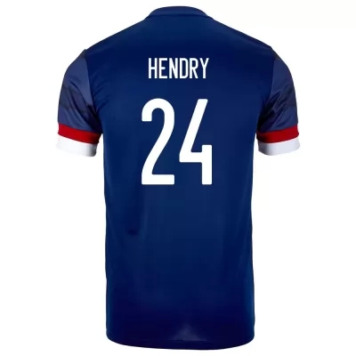 Miesten Skotlannin Jalkapallomaajoukkue Jack Hendry #24 Kotipaita Tummansininen 2021 Lyhythihainen Paita