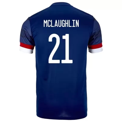 Miesten Skotlannin Jalkapallomaajoukkue Jon Mclaughlin #21 Kotipaita Tummansininen 2021 Lyhythihainen Paita