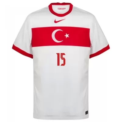 Miesten Turkin Jalkapallomaajoukkue Ozan Kabak #15 Kotipaita Valkoinen 2021 Lyhythihainen Paita