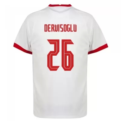 Lapset Turkin Jalkapallomaajoukkue Halil Dervisoglu #26 Kotipaita Valkoinen 2021 Lyhythihainen Paita