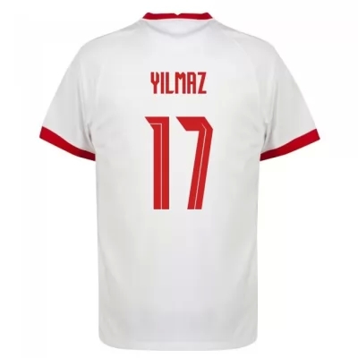 Miesten Turkin Jalkapallomaajoukkue Burak Yilmaz #17 Kotipaita Valkoinen 2021 Lyhythihainen Paita