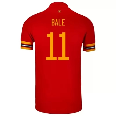Miesten Walesin Jalkapallomaajoukkue Gareth Bale #11 Kotipaita Punainen 2021 Lyhythihainen Paita