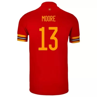 Miesten Walesin Jalkapallomaajoukkue Kieffer Moore #13 Kotipaita Punainen 2021 Lyhythihainen Paita