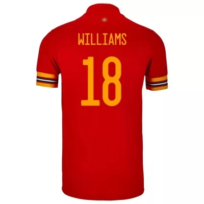 Naisten Walesin Jalkapallomaajoukkue Jonathan Williams #18 Kotipaita Punainen 2021 Lyhythihainen Paita