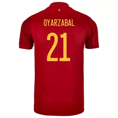 Lapset Espanjan jalkapallomaajoukkue Mikel Oyarzabal #21 Kotipaita Punainen 2021 Lyhythihainen Paita