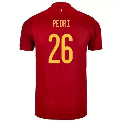 Miesten Espanjan jalkapallomaajoukkue Pedri #26 Kotipaita Punainen 2021 Lyhythihainen Paita
