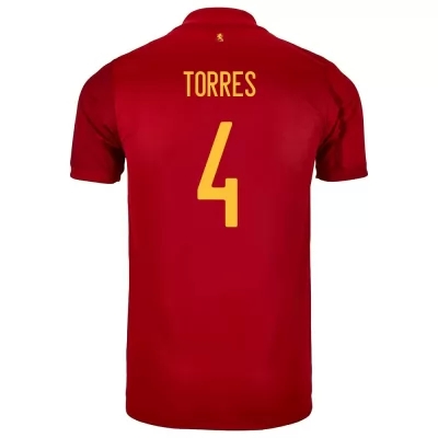 Lapset Espanjan jalkapallomaajoukkue Pau Torres #4 Kotipaita Punainen 2021 Lyhythihainen Paita